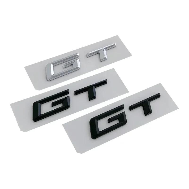 Chrome Black 3D Letters GT ABS Emblem for 5 3 Series 320d E36 320 C 400 650 530 F07 F34 G32 GT Car Trunk Badge Logo Sticker