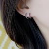 "Elegant Gold Diamond Hoop Earrings with S925 Silver"