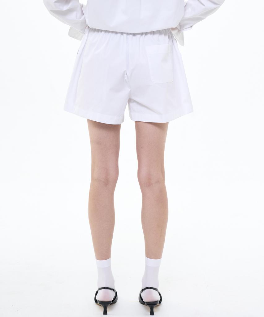 Bikwaieos Banded Cotton Shorts_White