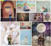 Halloween Backdrop Full Moon Scary Night Castle Trees Pumpkin Lantern Photography Background Kids Adult Family Party Decor WH-01