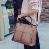 Women Vintage Zipper Rivet Pocket Casual Single Shoulder Bag