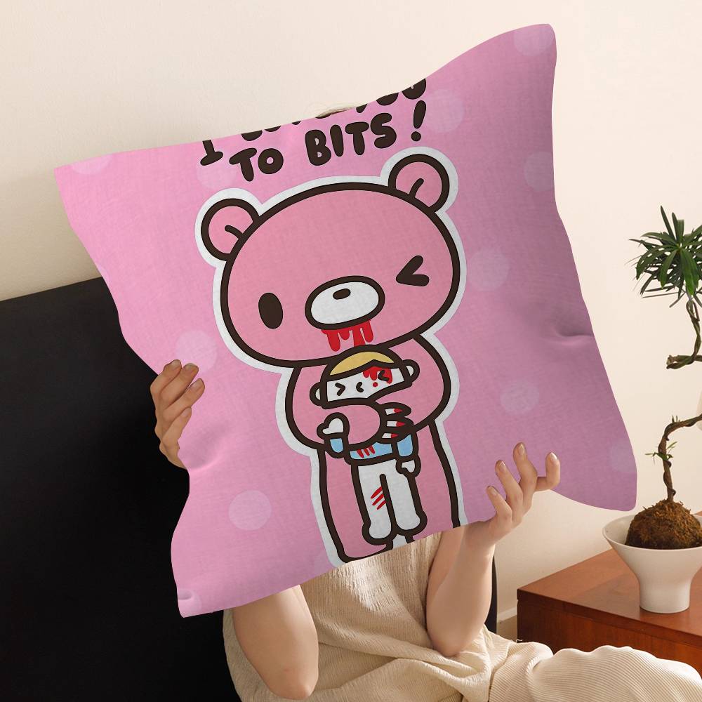 G-Gloomy B-Bear Personalized Pillow Cover Kids Bedroom Wild Party Decor Pillowcase Kid Birthday Shower Gift