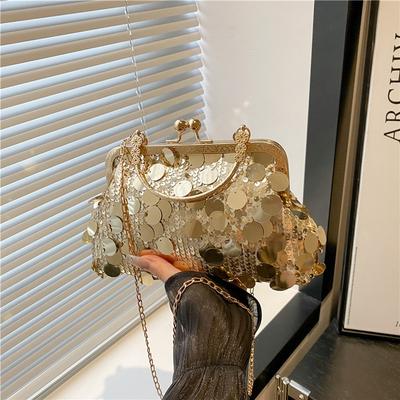 Sequined Handbag Bag Women's Spring Summer New Fashion Shiny Chain Dinner Shoulder Messenger Bag Banquet Bag