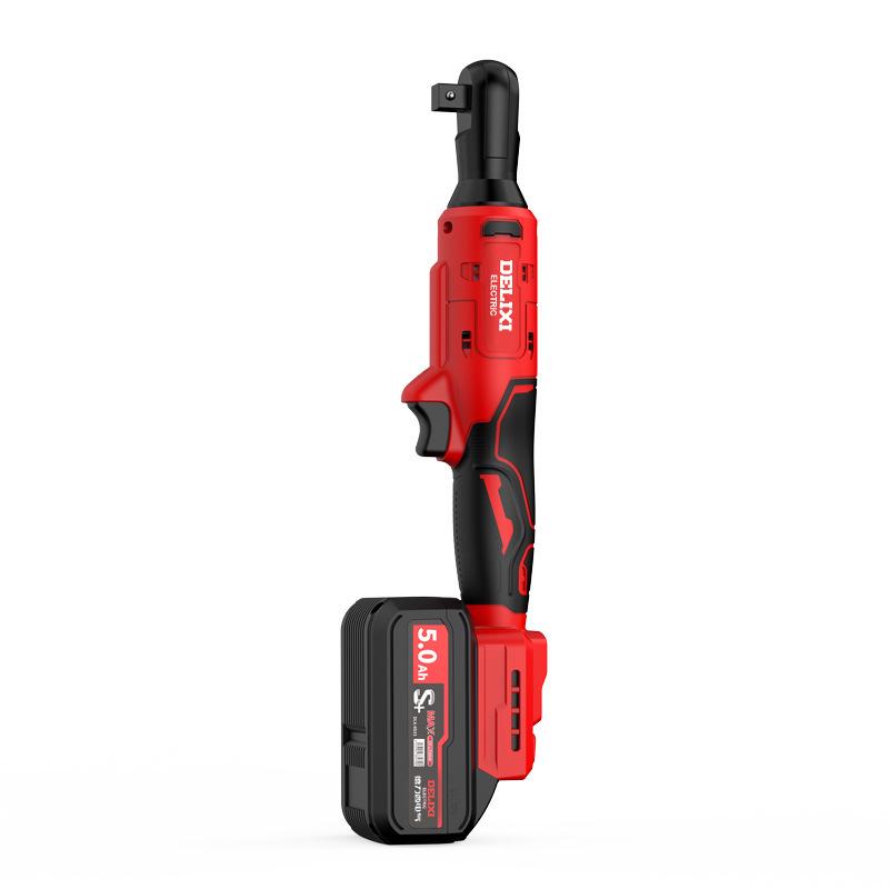 Delixi Electric 90° Right Angle Ratchet Wrench, High Torque Lithium Battery Tool, Professional Grade
