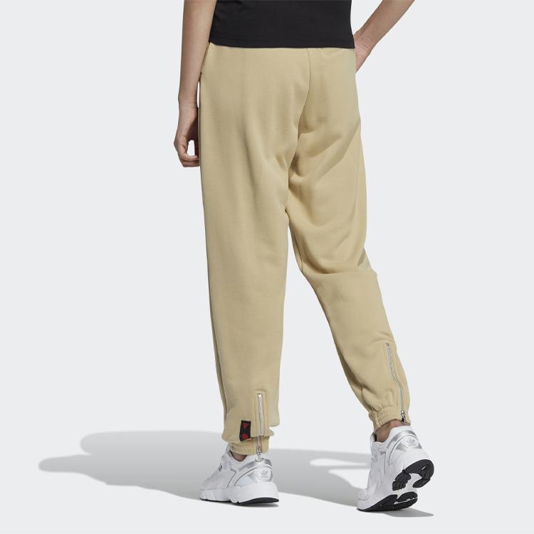 Adidas Originals Loose Fit Drawstring Elastic Waist Knit Sports Pants Women Bottoms Prairie-Brown HD0341