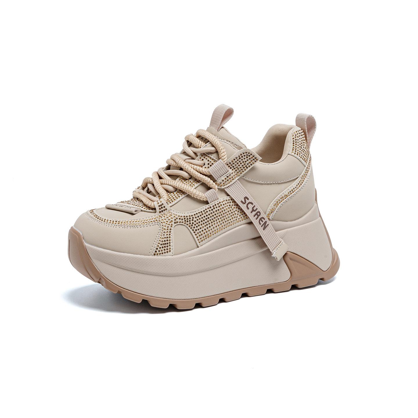 Women s shoes 2026 new height increasing soft sole daily fashion casual board shoes thick sole dad shoes women 33