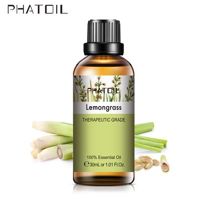 PHATOIL 30/60ML Olio essenziale puro di citronella Diffusori per aromaterapia Fragranze per massaggi Repellente Purifica l'aria Battericida Olio da massaggio per il corpo