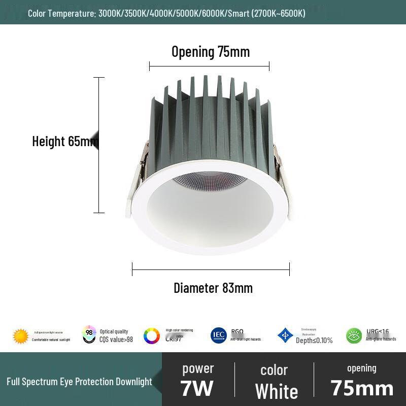 

Nufeng LED Anti-Glare Anti-Fog Downlight