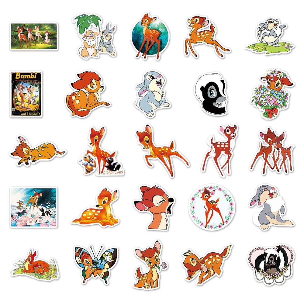 10/30/50pcs Cute  Cartoon Bambi Stickers Decals Waterproof DIY Bike Stationery Laptop Kawaii Anime Decoration Sticker