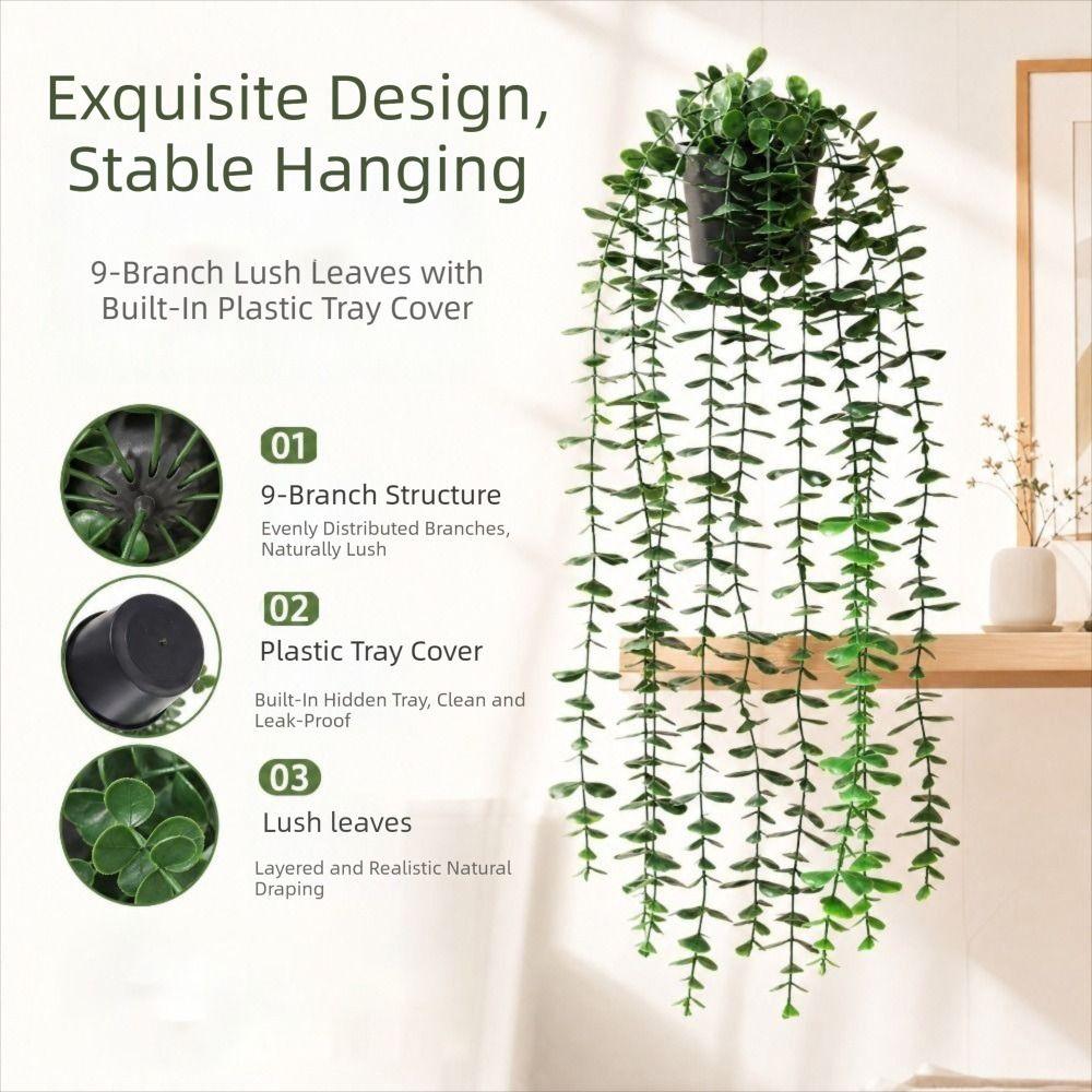 Lifelike Design Fake Plant With Flower Pot Hanging Plant  Outdoor Garden