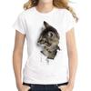 Cat Printed Oversized Loose Casual Cotton Round Neck Short Sleeved Shirt with Worn Clothes T-Shirts Women’s
