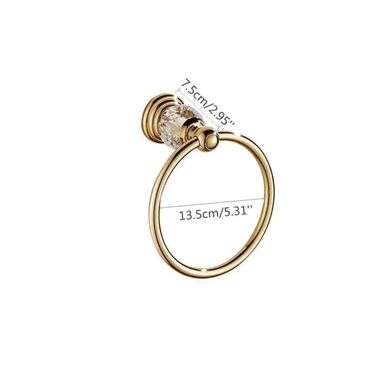 European style single pole towel rack crystal plated gold bathroom pendant stainless steel towel pole bathroom accessories