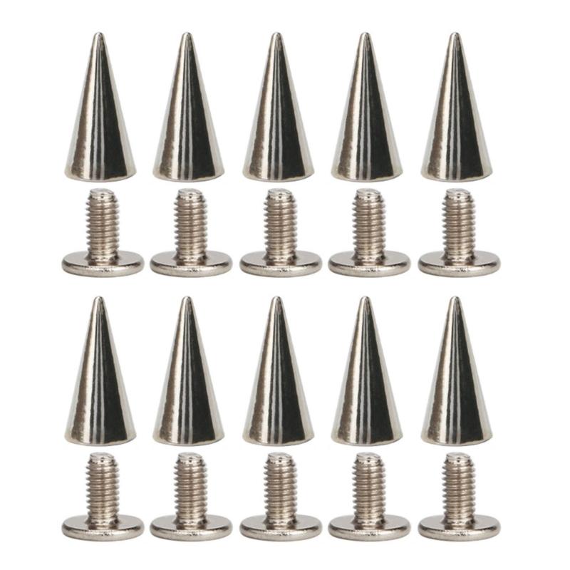 A52E Metal Spikes and Studs Cone Spiked Rivets PU DIY Crafts Punk Studs and Spikes