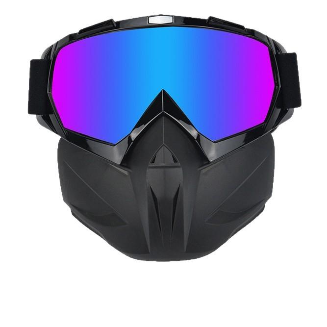 Motorrad-Vollrahmen bunte Schutzbrille, schwarzes Offroad-Outdoor-Sportmodell, Unisex-Schutzbrille mit Gesichtsschutz