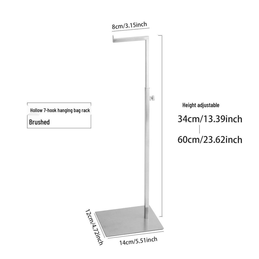 Adjustable Stainless Steel Handbag Display Stand with Gas Spring