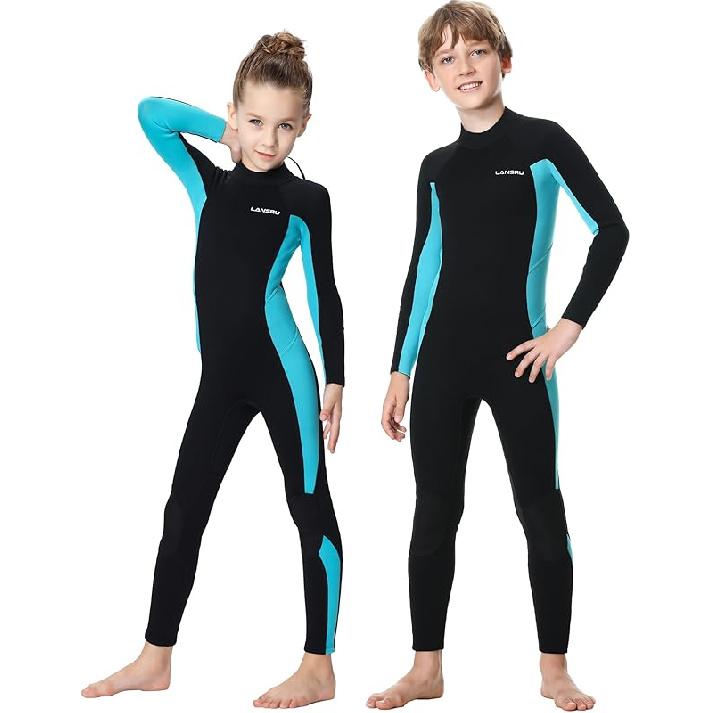 Kids Wetsuit - 3/2 mm Premium CR Neoprene Full Suit | UV Protection | Back Zip for Surfing, Swimming, Snorkeling, Diving, Kayaking | Ideal Thermal 7