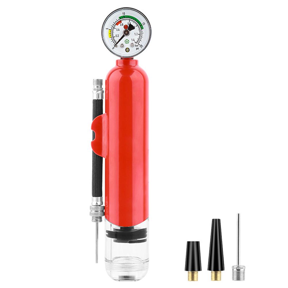

20PSI Handheld Ball Pump with Gauge Motorcycle Tyre Inflator Waterproof Bicycle Tire Pump for MTB Road Bike красный