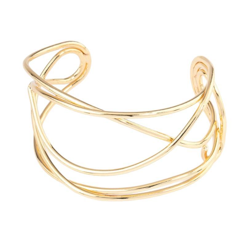 Metal geometric opening bracelet, arm ring, exaggerated and simple versatile bracelet, a cold wind jewelry woman