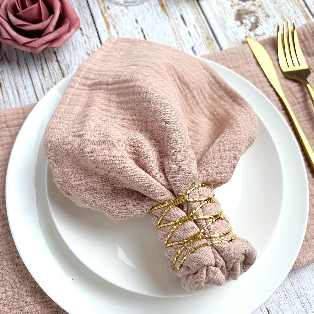 10PCS Cloth Napkins Boho Gauze Washable Cotton 16X16Inches for Wedding Baby Shower Bridal Shower Dinner Tea Party Easter Decorat