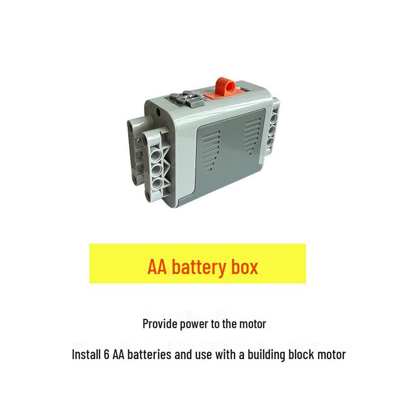 Remote Control High-Speed Motor & Battery Box for Lego Bricks with Black, Red, and Light Modifications