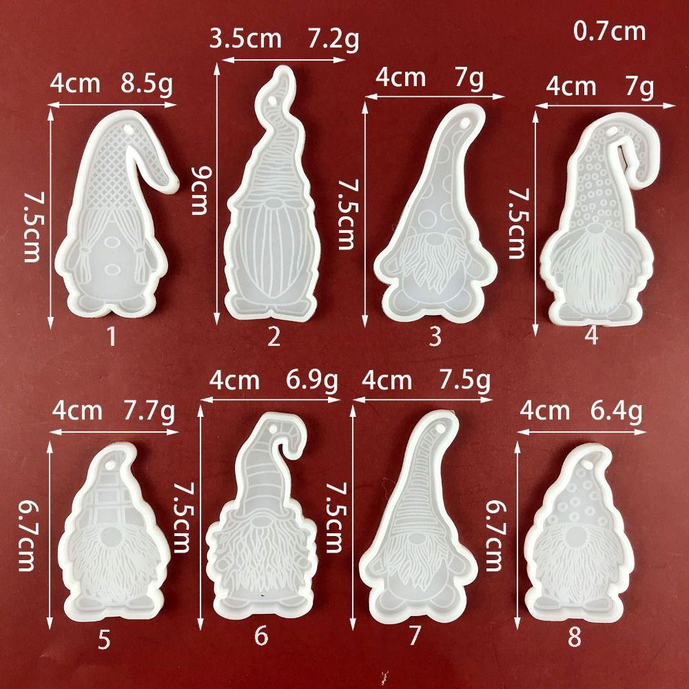 Hanging Tags Dwarf Keychain Pendant Mold DIY Santa Claus Mold Xmas Pendant Silicone Mold  Garden