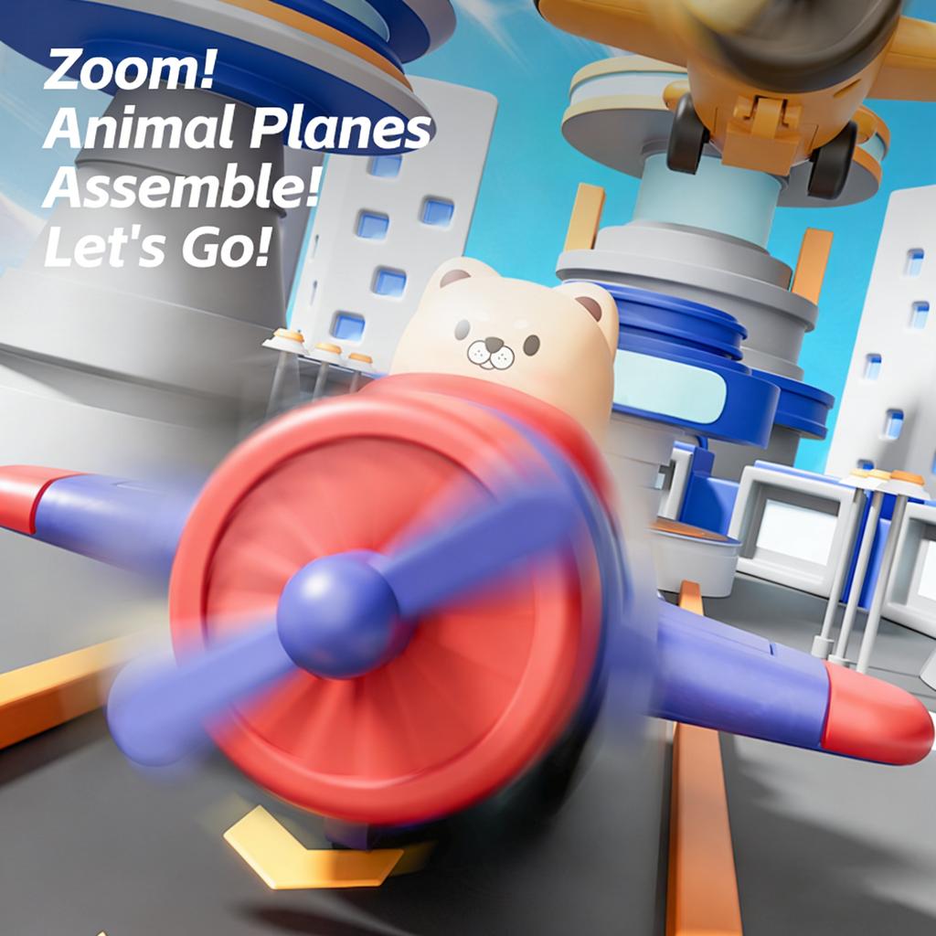 Children's Toy: Press-to-fly Cartoon Airplane Model, Inertial Toy Car