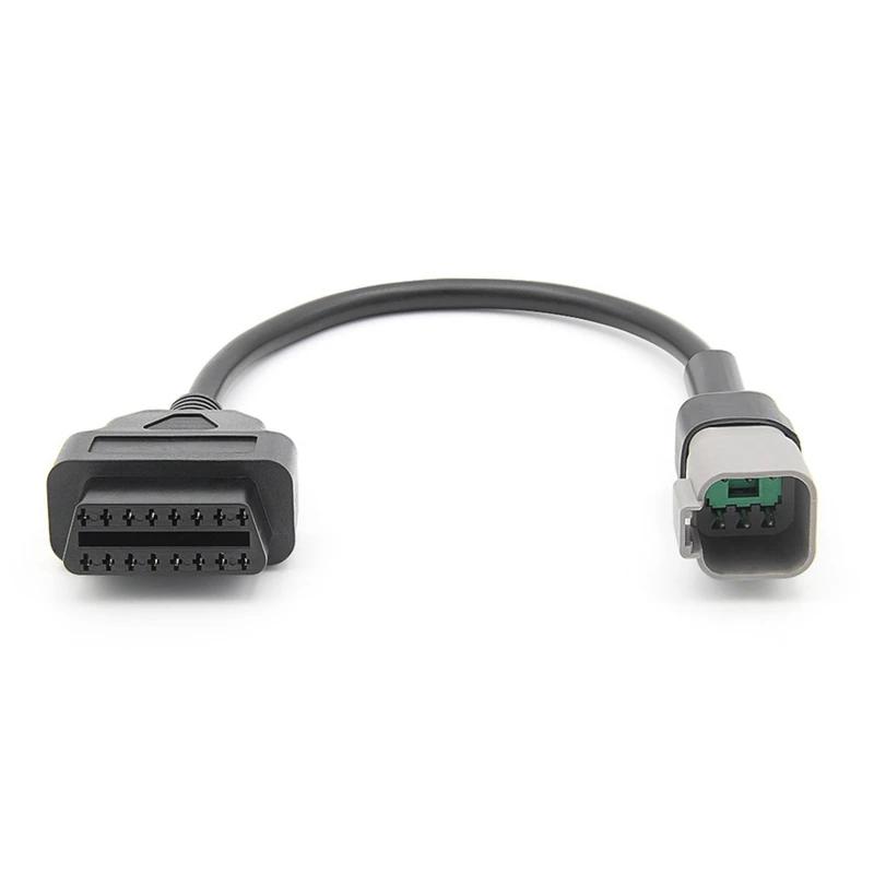 

6PIN To 16PIN Diagnostic OBD2 Cable Adapter, OBDII Scanner Replacement For CAN AM Moto ATV UTV Motorcycle Bike Tools Durable чорний