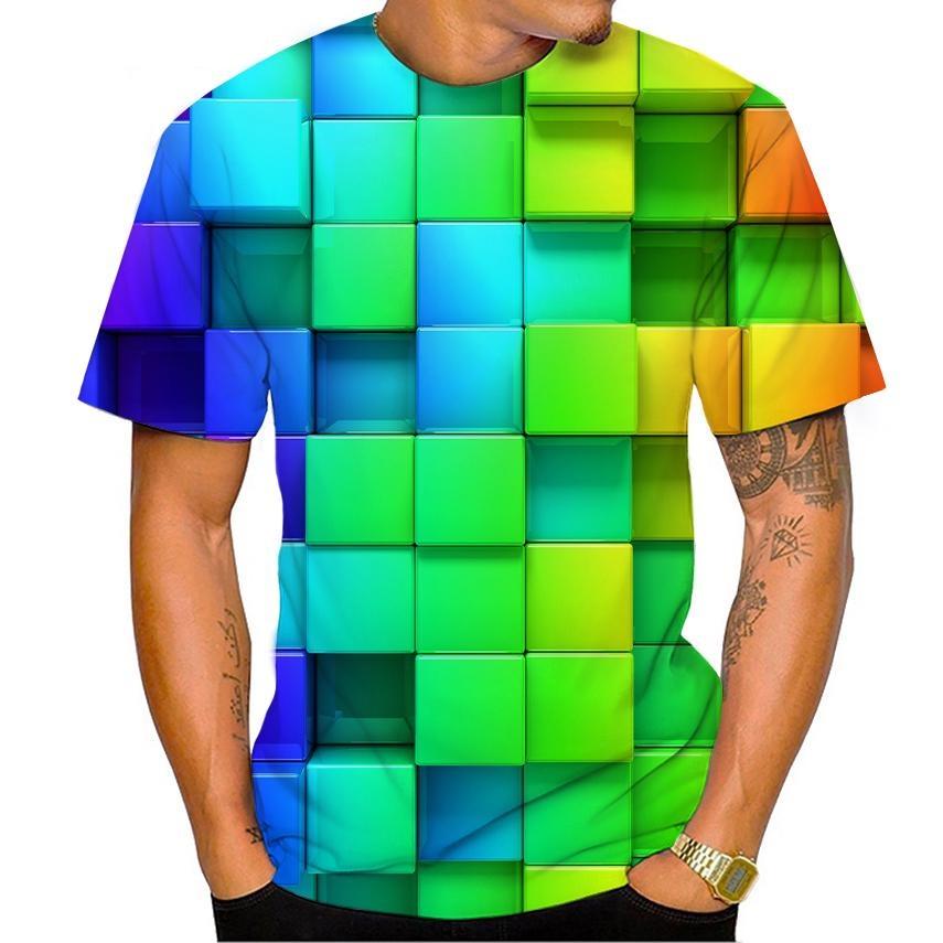 New Cool Hip Hop Printed Men's T-Shirt Summer Short Sleeved Street Personalized Creative Fashion Casual Loose Quick Drying Shirt