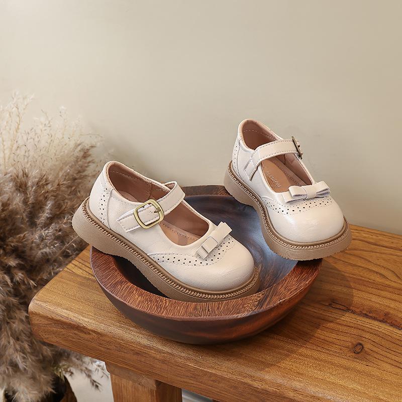 New Spring Girls British Mary Jane Shoes Soft Sole Anti Slip T Strap Buckle Flat Shoes