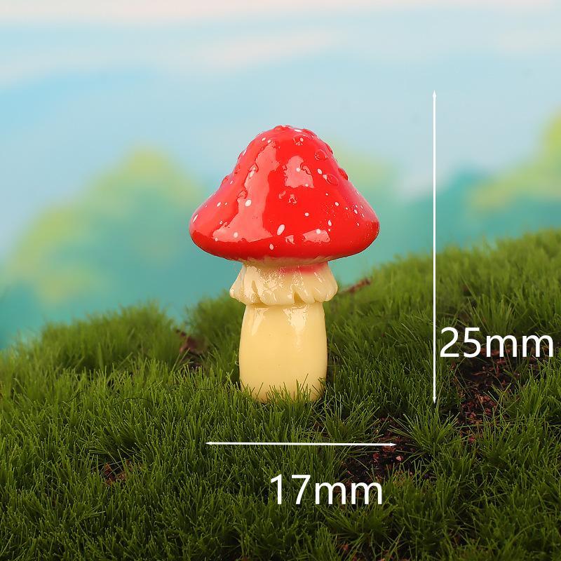 Mini Resin Mushroom Ornaments Micro Landscape Decor Dollhouse Miniature Mushroom Model For Fairy Moss Garden Diy Bonsai Decor