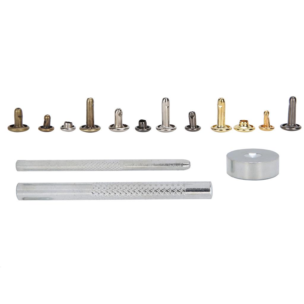 363Pcs Leather Rivets Set 2 Cap Brass DIY HandMade Crafts Accessories with Tools