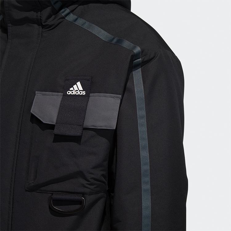 Adidas Bequeme Warme Kapuzen-Steppjacke Herrenjacken Schwarz GN7379
