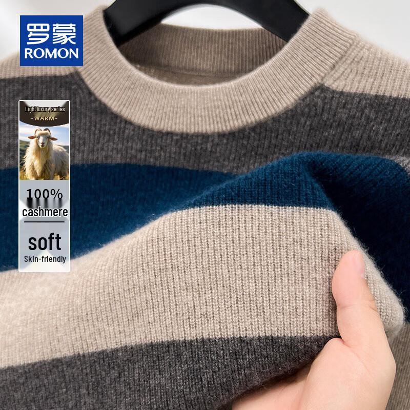

ROMON Men s 100% Pure Cashmere Round Neck Pullover Sweater 2XL