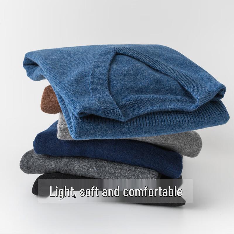 Hengyuanxiang Men's Fine Cashmere V-Neck Knit Vest