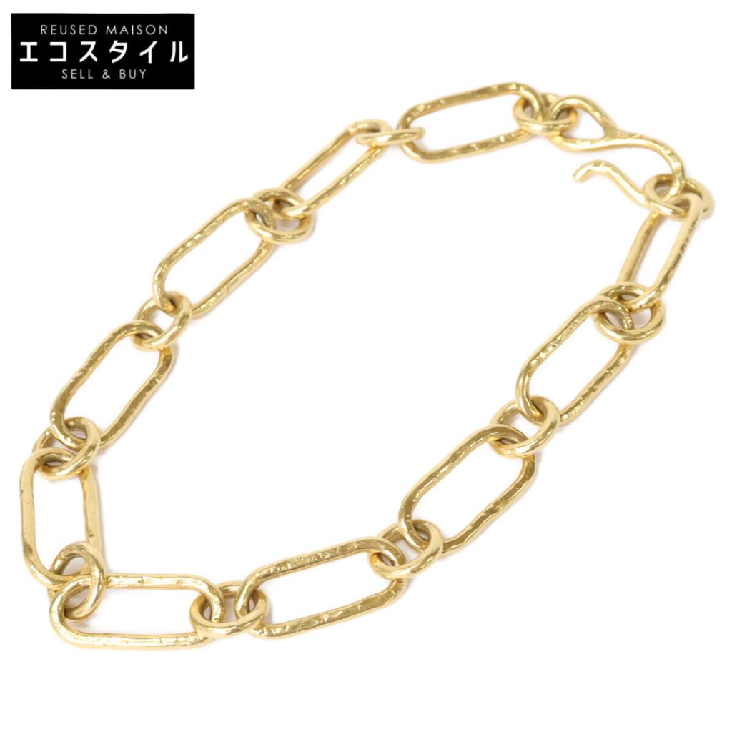 Marie-Helene de Taillac K18 engraved eight hook link chain Bracelet Yellow GoldUsed