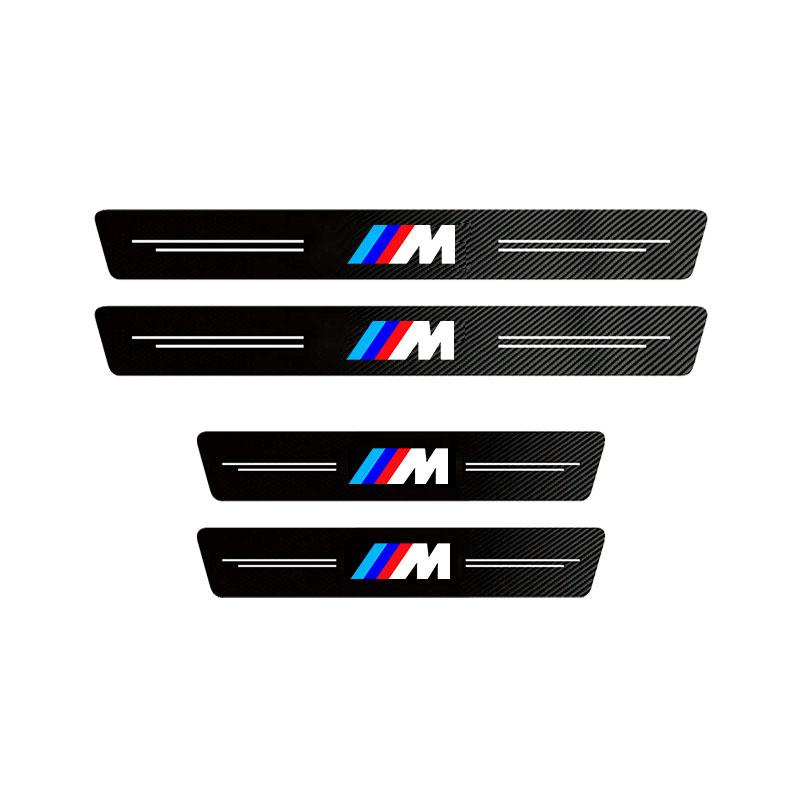 WKPY3 Car Threshold Strip 3D Carbon Fiber Anti-Scratch Sticker Door Sill Protector Accessories For BMW M Performance E46 E90 F10 F30
