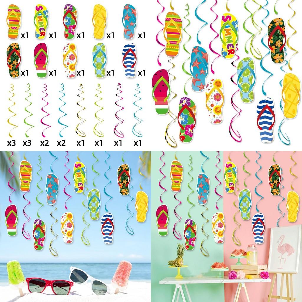 Hawaii Party Summer Decorations Spiral Flip Flops Hanging Decoration Beach For