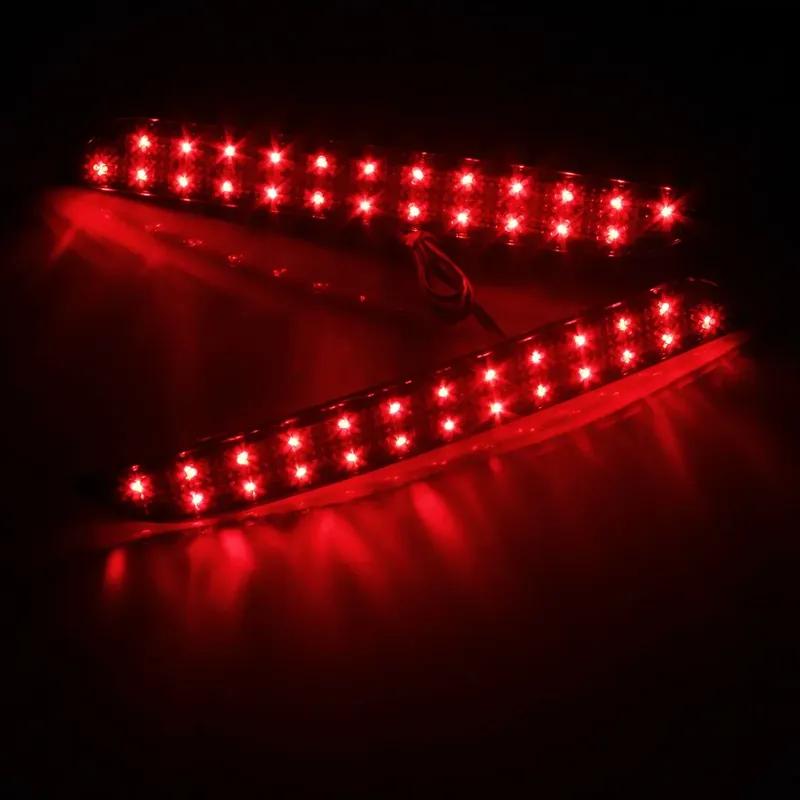 ANGRONG Black Lens LED Rear Bumper Reflector Brake Reverse Light For BMW 5 Series F10 F11 F18