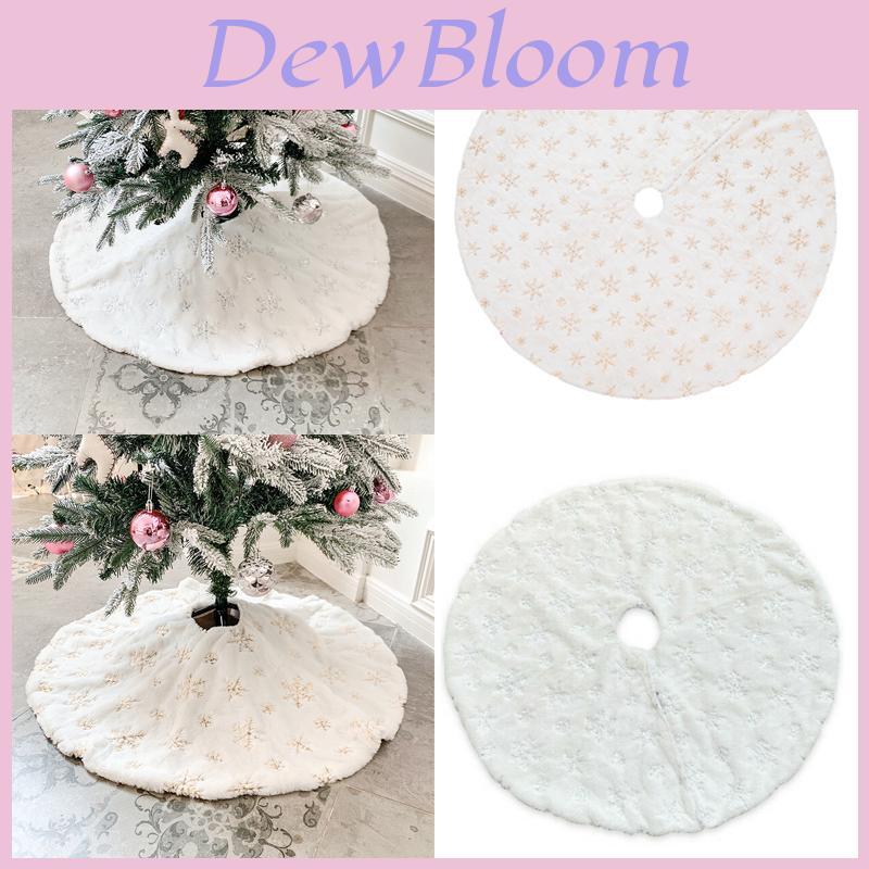 Saia de Árvore de Natal de Pelúcia Sintética Dourada Prateada Luxuosa Para Decoração Elegante de Feriado