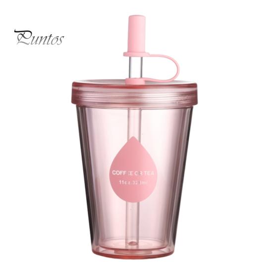 Insulated Style Water Bottle for School Drinking Straw Cup, Portable Leak-proof PC Bottle, Durable Reusable Cup Milk Tea Anti-fall Students And Office
