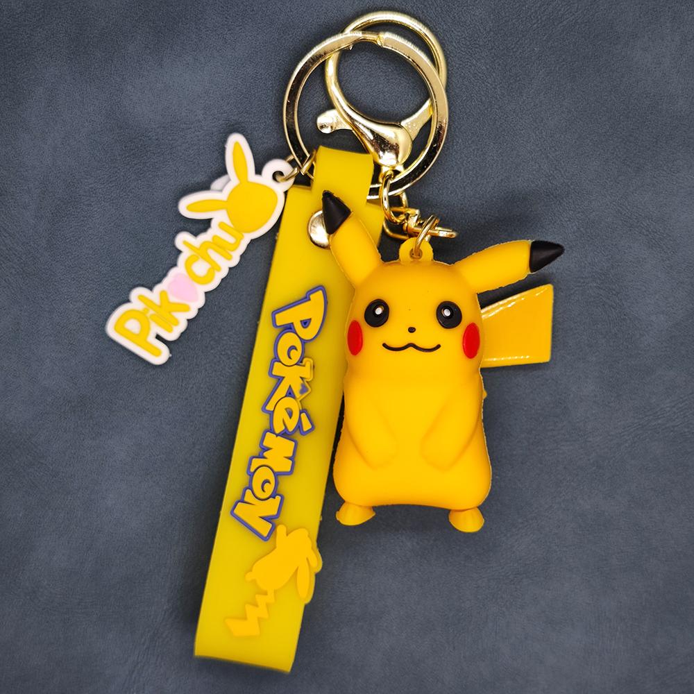Anime New Pokemon Pikachu Psyduck Gengar Keychain Fashion Jewelry Resin Action Figures PVC Key Ring Bag Pendant