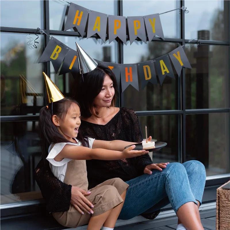 3pcs/set 3inch Rainbow Gold Color  English Letter DIY Home Decoration Letter Sticker Birthday Party Festival Decora Porp Paster