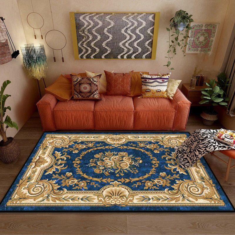 

Persian Retro Decoration Lint-free Bedroom Rugs Bohemian Style Living Room Non-slip Carpet Lounge Dining Room Washable Floor Mat 60x90cm