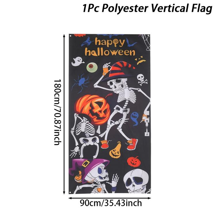 Halloween Front Door Decoration Skull Pumpkin Blood Hand Large Door Cover Banner for Home Happy Halloween Party Decoration 2025
