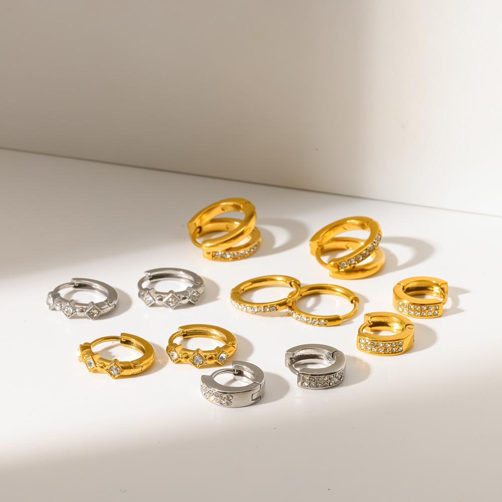 Geometric Stainless Steel Earrings For Women With Gold Plating Elegant Jewelry For Casual Wear