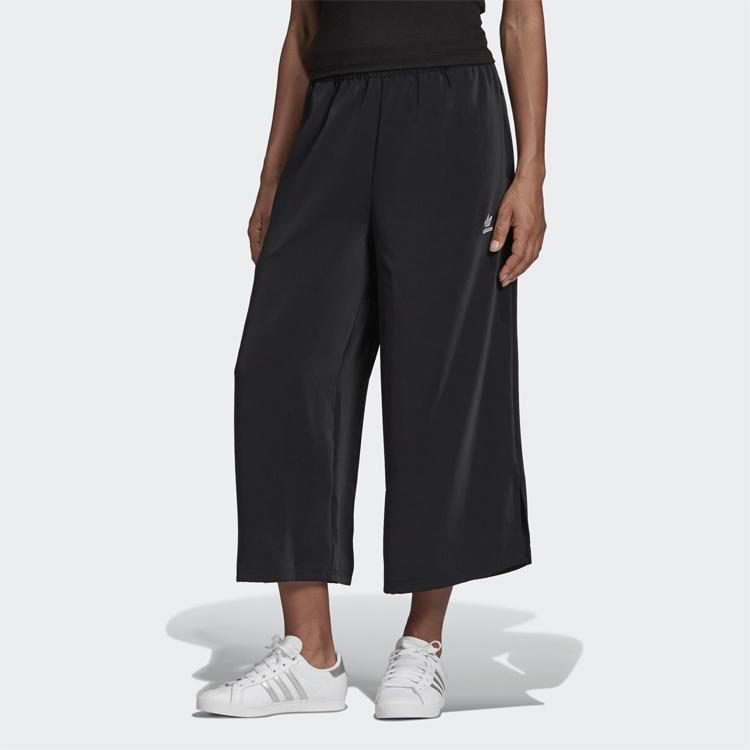 Adidas Originals Loose Fit Cropped Casual Pants Women bottoms Black FL0029