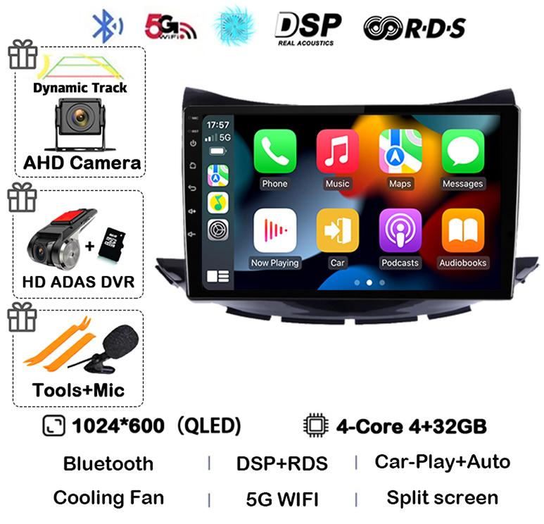 Android 14 Carplay Auto For Chevrolet Trax 2017 2018 2019 Navigation Car Radio 2 DIN GPS Stereo Multimedia Player Head Unit DSP