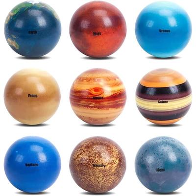 Planets Stress Balls, 9 Pieces Solar System Stress Balls Stress Relief Toys Sensory Balls for Children with Outer Space Theme Party Favors