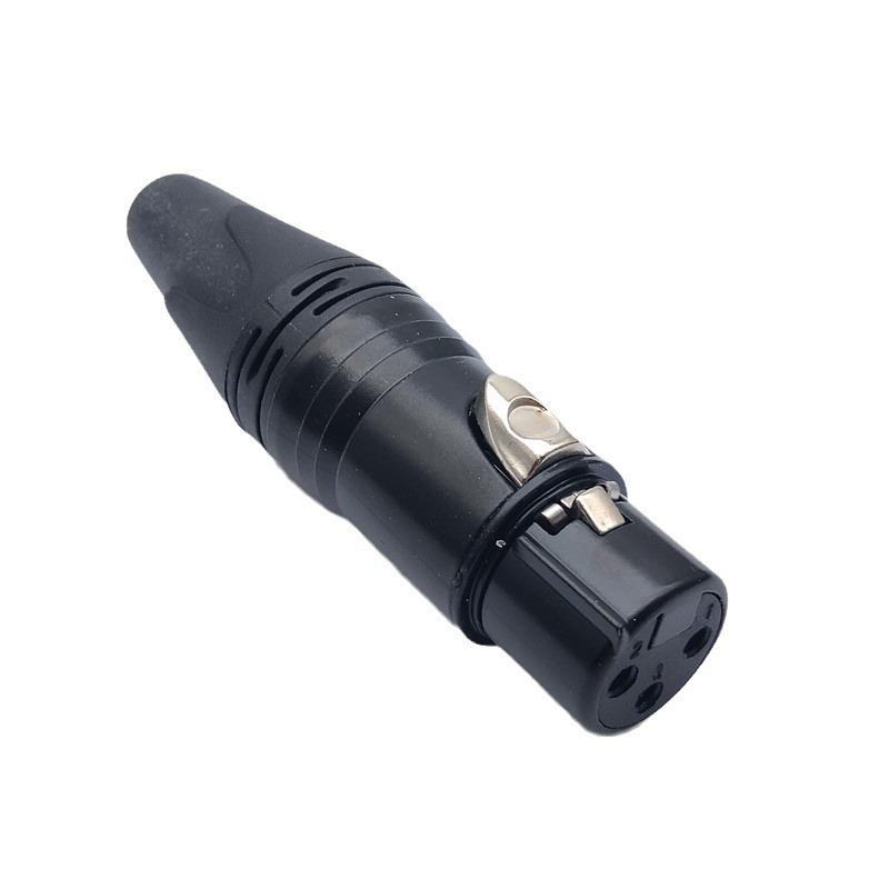 Black Copper XLR 3-Core Male and Female Connector Plug for Subwoofer