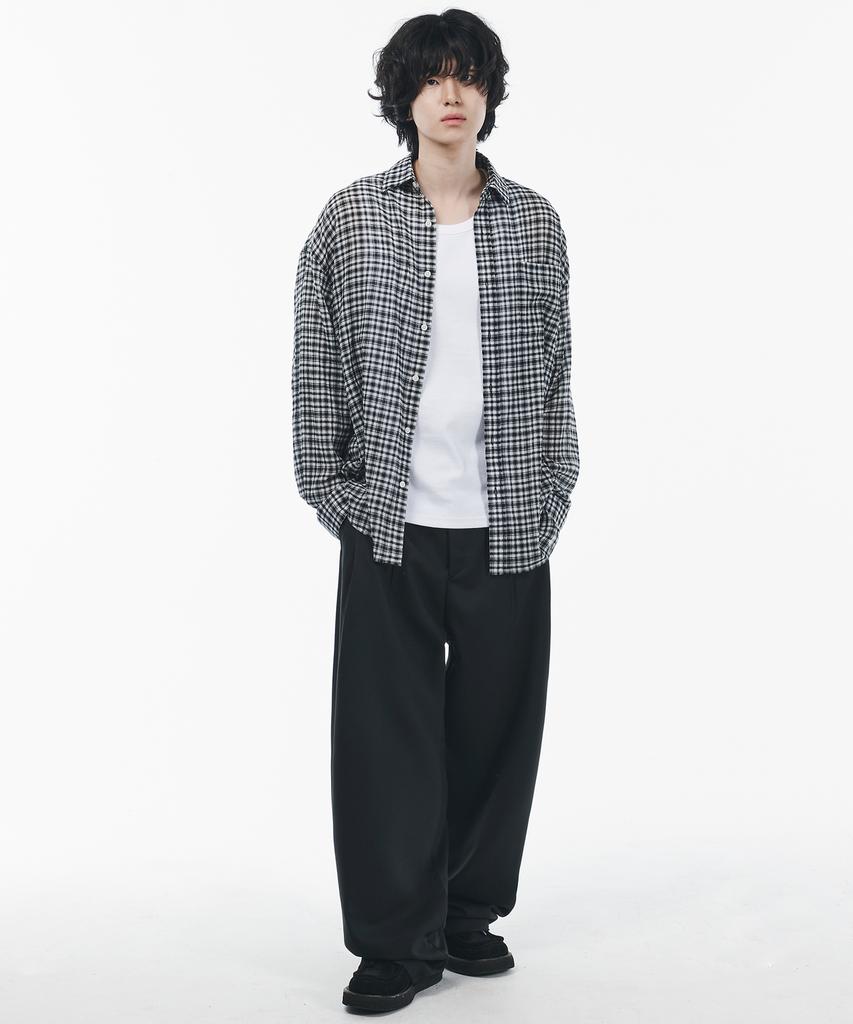 SIGNATURE [Summer Fabric Added] Double-Tuck Wide Slacks [Black]